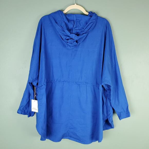 Katie Sturino Gemma Linen Cargo Blue Jacket Size Medium Stitch Fix - Picture 2 of 7